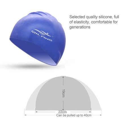 Adult Solid Color Waterproof Silicone Swimming Cap(Silver)-garmade.com