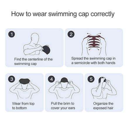 Adult Solid Color Waterproof Silicone Swimming Cap(Dark Blue)-garmade.com