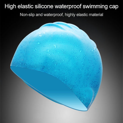 Adult Solid Color Waterproof Silicone Swimming Cap(Wine Red)-garmade.com