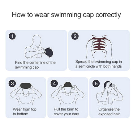 Children Swimming Cap PU Printed Cute Dolphin Pattern Elastic Swimming Cap(Silver Grey)-garmade.com