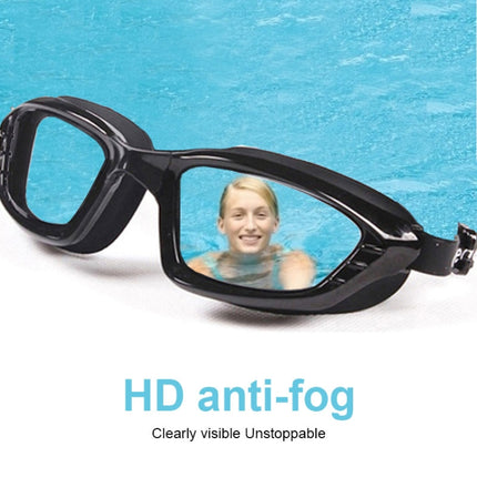 SG9017 Waterproof and Anti-fog Adult High-definition Large Frame Swimming Goggles for Men and Women(Red)-garmade.com