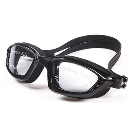 SG9017 Waterproof and Anti-fog Adult High-definition Large Frame Swimming Goggles for Men and Women(Black)-garmade.com