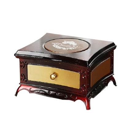 Classic Dressing Table Rotating Girl Music Box With Mirror Drawer Music Box(Redwood)-garmade.com