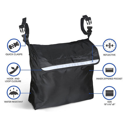 Storage Bag for Wheelchairs Disabled Car Storage Hanging Bag(Black)-garmade.com