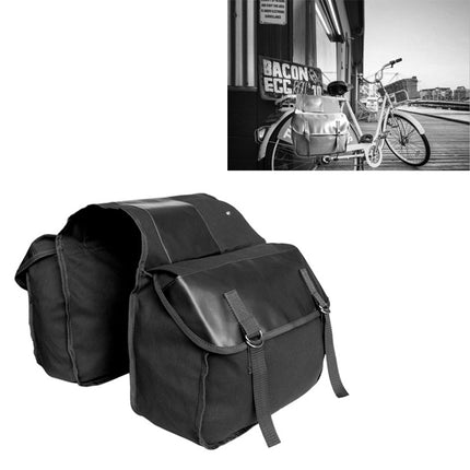 Bicycle Mountain Bike Back Pack Canvas Bag Cycling Supplies Equipment(Black)-garmade.com