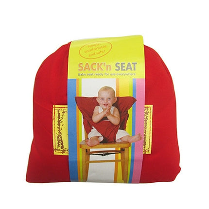 Baby Portable Seat Kids Chair Travel Foldable Washable Infant Dining Seat Cover Safety Belt(Red)-garmade.com