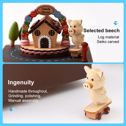 Wooden Music Box Wooden Crafts Creative Gift Home Decoration, Style:Candy House-garmade.com