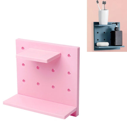 3 PCS Punch-Free Household Small Storage Racks For Kitchen & Bathroom Wall Finishing Racks(Pink)-garmade.com