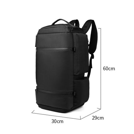 Ozuko 9326 Men Outdoor Multifunctional Anti-theft Backpack Sports Waterproof Travel Shoulders Bag with External USB Charging Port(Black)-garmade.com