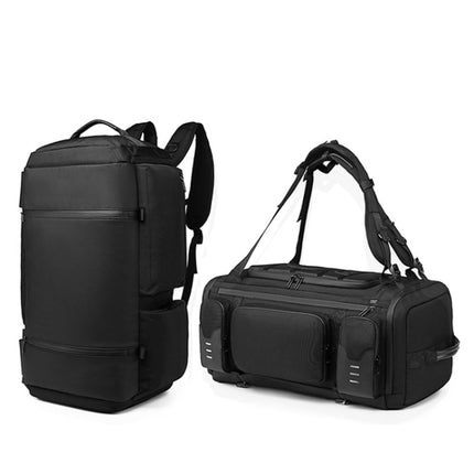Ozuko 9326 Men Outdoor Multifunctional Anti-theft Backpack Sports Waterproof Travel Shoulders Bag with External USB Charging Port(Black)-garmade.com
