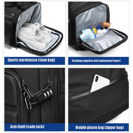 Ozuko 9326 Men Outdoor Multifunctional Anti-theft Backpack Sports Waterproof Travel Shoulders Bag with External USB Charging Port(Dark Blue)-garmade.com