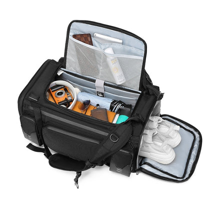 Ozuko 9326 Men Outdoor Multifunctional Anti-theft Backpack Sports Waterproof Travel Shoulders Bag with External USB Charging Port(Dark Gray)-garmade.com