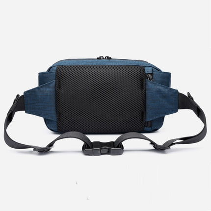 Ozuko 9360 Outdoor Waterproof Men Sports Waist Bag Messenger Bag with External USB Charging Port(Dark Blue)-garmade.com