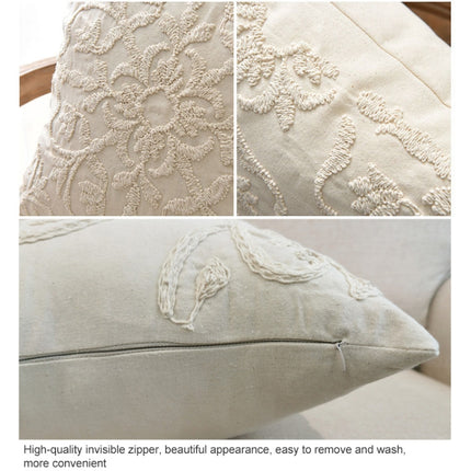 Cotton Cord Embroidery Pillow Cushion Cover without Core, Size: 50x50cm(Gray)-garmade.com