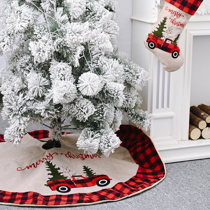 Christmas Decoration Supplies Linen Christmas Tree Skirt Car Christmas Tree Skirt-garmade.com