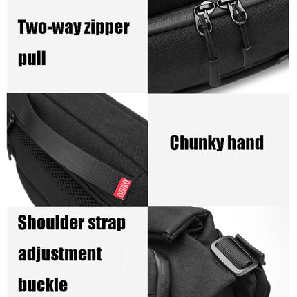 Ozuko 9349 Multifunctional Waterproof Men Messenger Bag with External USB Charging Port(Black)-garmade.com