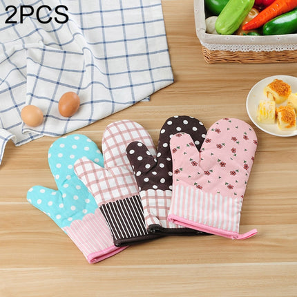 2 PCS Heat Insulation Gloves For Microwave Oven Thickened High Temperature Resistant Anti-scald Kitchen Baking Gloves Random Color Delivery-garmade.com