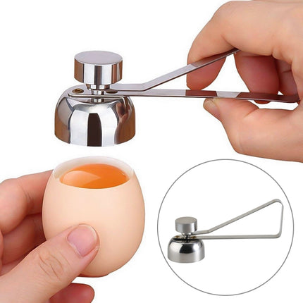 Metal Egg Scissors Egg Topper Cutter Shell Opener Stainless Steel Boiled Raw Egg Creative Kitchen Tools(Silver)-garmade.com