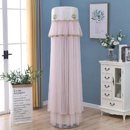 Lace Vertical Round Column Air Conditioner Dust Cover, Size:170cm(Pink)-garmade.com