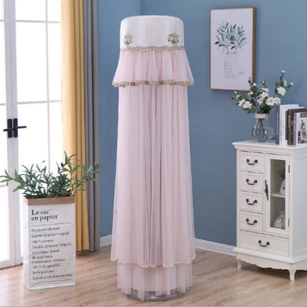 Lace Vertical Round Column Air Conditioner Dust Cover, Size:175cm(Pink)-garmade.com