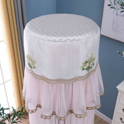Lace Vertical Round Column Air Conditioner Dust Cover, Size:175cm(Pink)-garmade.com