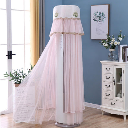 Lace Vertical Round Column Air Conditioner Dust Cover, Size:180cm(Pink)-garmade.com