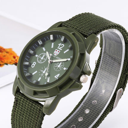 055 Men Canvas Strap Luminous Watch(Blue dial)-garmade.com