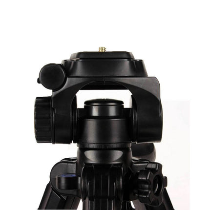 Q111 4-Section Folding Legs Live Broadcast Aluminum Alloy Tripod Mount with Three-dimensional Damping Tripod Heads(Red)-garmade.com