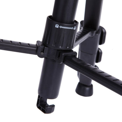 Q111 4-Section Folding Legs Live Broadcast Aluminum Alloy Tripod Mount with Three-dimensional Damping Tripod Heads(Red)-garmade.com
