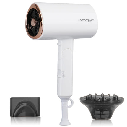 Mingge T1 T Style 1800W High-power Cold Hot Air Wind Fast Drying Folding Hair Dryer, Plug Type:US Plug(White)-garmade.com