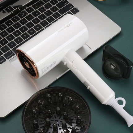 Mingge T1 T Style 1800W High-power Cold Hot Air Wind Fast Drying Folding Hair Dryer, Plug Type:US Plug(White)-garmade.com