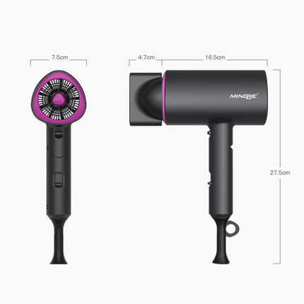 Mingge T1 T Style 1800W High-power Cold Hot Air Wind Fast Drying Folding Hair Dryer, Plug Type:US Plug(Gray)-garmade.com