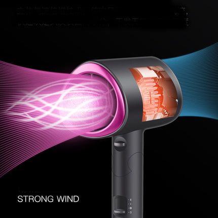 Mingge T1 T Style 1800W High-power Cold Hot Air Wind Fast Drying Folding Hair Dryer, Plug Type:UK Plug(Gray)-garmade.com