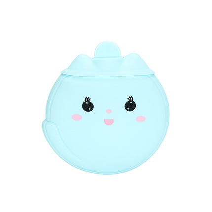 Cartoon Silicone Mini Warm Belly Warm Palace Water Injection Explosion-Proof Warm Water Bag(Sky Blue)-garmade.com