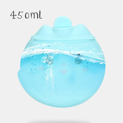 Cartoon Silicone Mini Warm Belly Warm Palace Water Injection Explosion-Proof Warm Water Bag(Sky Blue)-garmade.com