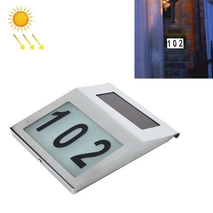 2 LEDs Outdoor Waterproof Solar Stainless Steel Wall Mounted House Number Light Indicator-garmade.com