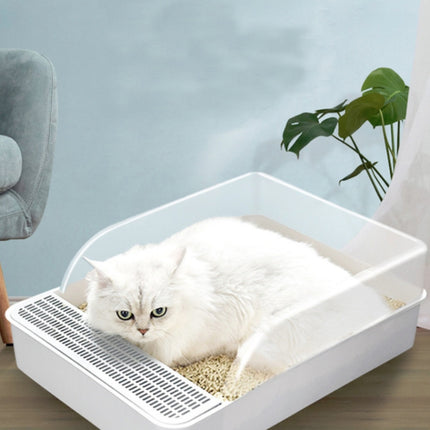 Cat Litter Box Semi-closed Square Feces Basin Pet Toilet, Size:Small-garmade.com