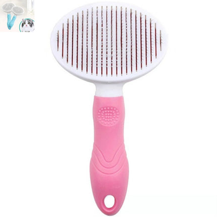 Pet Cat and Dog Hair Removal Beauty Modeling Comb Automatic Hair Loss Self-cleaning Needle Comb(Pink)-garmade.com