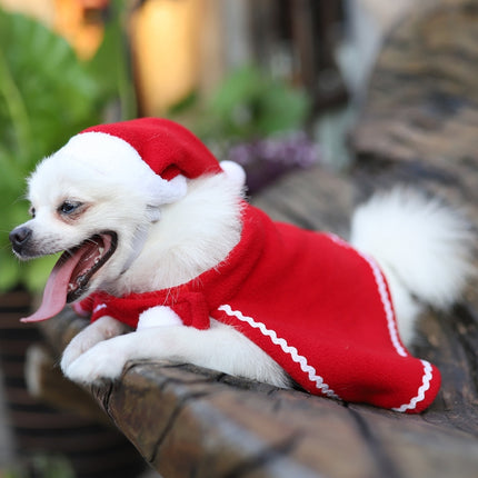 3 Sets Dog Christmas Clothes Cloak Hat Dress Up Pet Hat Cloak Suit-garmade.com
