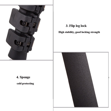Q620 4-Section Folding Legs Heavy Duty Aluminum Alloy Tripod With Three-Dimensional Damping Tripod Heads-garmade.com