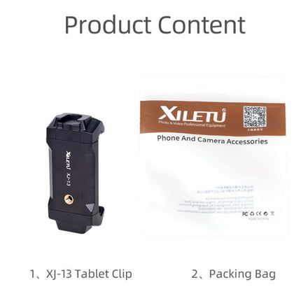 Xiletu Xj-13 Live BroadcastTripod Mount Phone Clamp with 1/4 inch Screw Holes & Cold Shoe Base-garmade.com