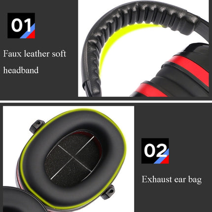 Soundproof Earmuffs Noise-Proof Sleep Earmuffs Industrial Protective Earmuffs Ear Caps(Red Black)-garmade.com