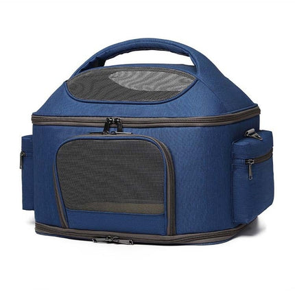 Portable Pet Bag for Outing Cats and Dogs Collapsible Pet Shoulder Bag Pet Backpack(Blue)-garmade.com
