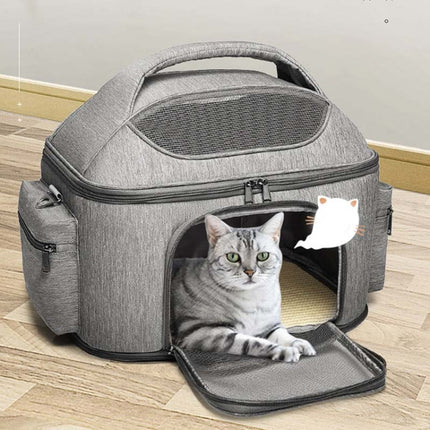 Portable Pet Bag for Outing Cats and Dogs Collapsible Pet Shoulder Bag Pet Backpack(Blue)-garmade.com