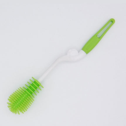 Washing Cleaning Rotary Handle Long Handle Scrubbing Feeding-bottle Brush(Green)-garmade.com