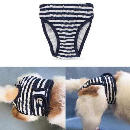 2 PCS Pet Striped Physiological Pants Dog Menstrual Pants, Size: S(Blue)-garmade.com