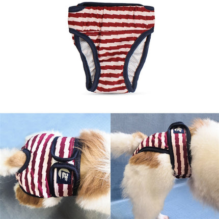 2 PCS Pet Striped Physiological Pants Dog Menstrual Pants, Size: S(Red)-garmade.com