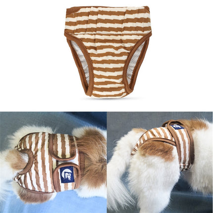 2 PCS Pet Striped Physiological Pants Dog Menstrual Pants, Size: S(Brown)-garmade.com