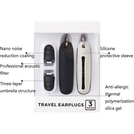 Anti-Noise Sleep Earplugs Silicone Soundproof Earplugs Industrial Noise Cancelling Silent Earplugs(Black)-garmade.com