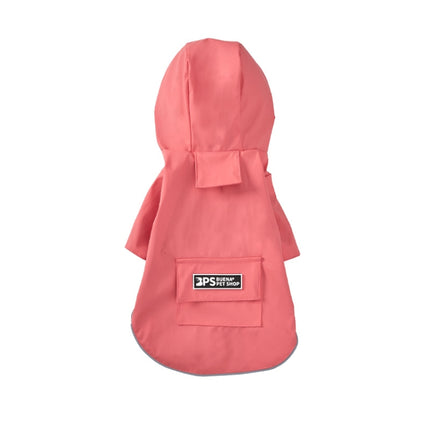 Dog Raincoat Hooded Four-Legged Clothes Waterproof All-Inclusive Small Dog Pet Raincoat, Size: S(Pink)-garmade.com